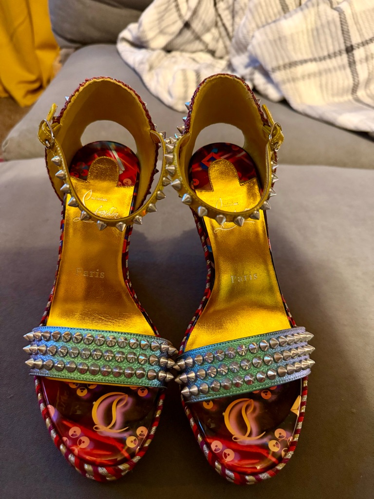 Christian Louboutin Madmonica 120 Wedge Sandals Size 39 Excellent